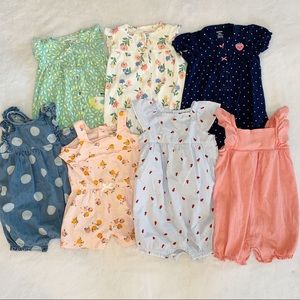 Bundle of 7 Carter’s Rompers - Size 18 Months